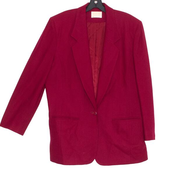 Vintage Pendleton Jacket Blazer Wool Minimalist Classic 90s Professional Red 16 - Picture 8 of 8